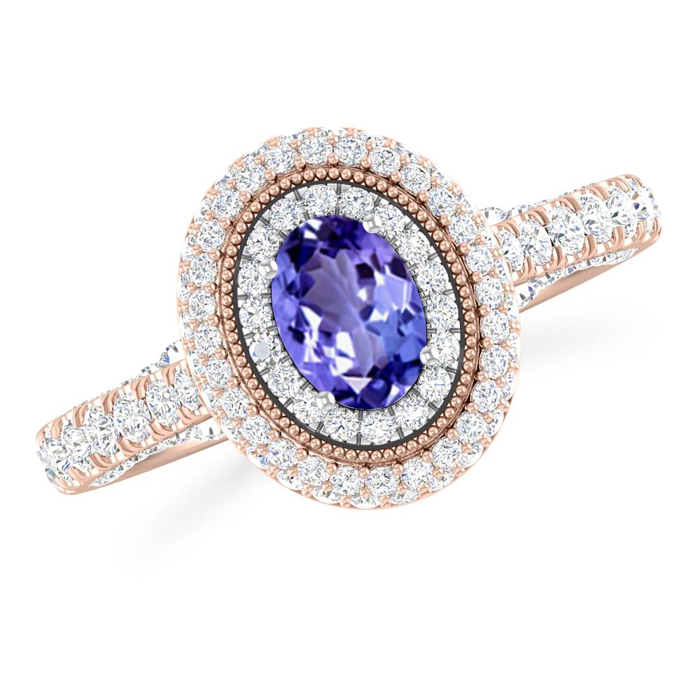 Rose Gold/White Gold - Tanzanite