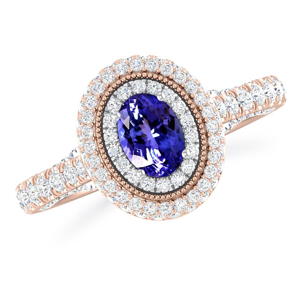 Rose Gold/White Gold - Tanzanite