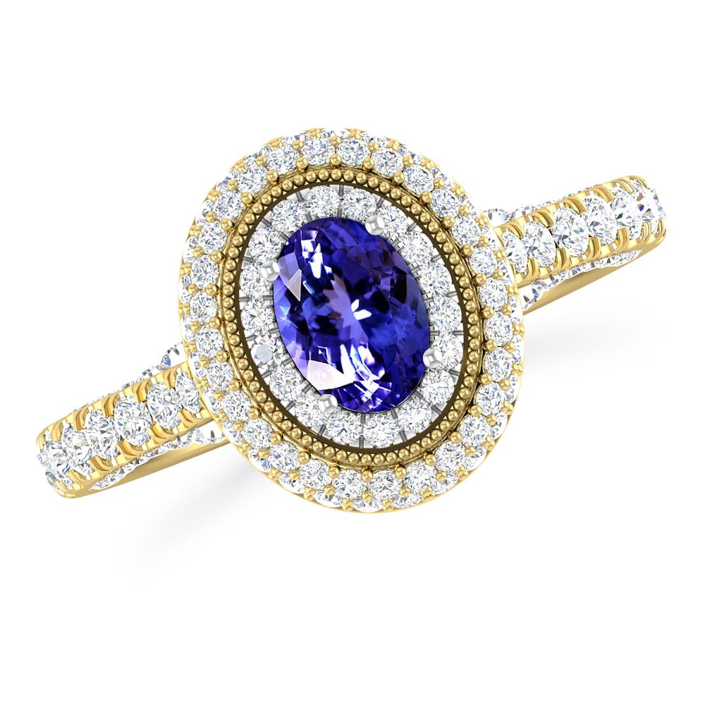 Yellow Gold/White Gold - Tanzanite