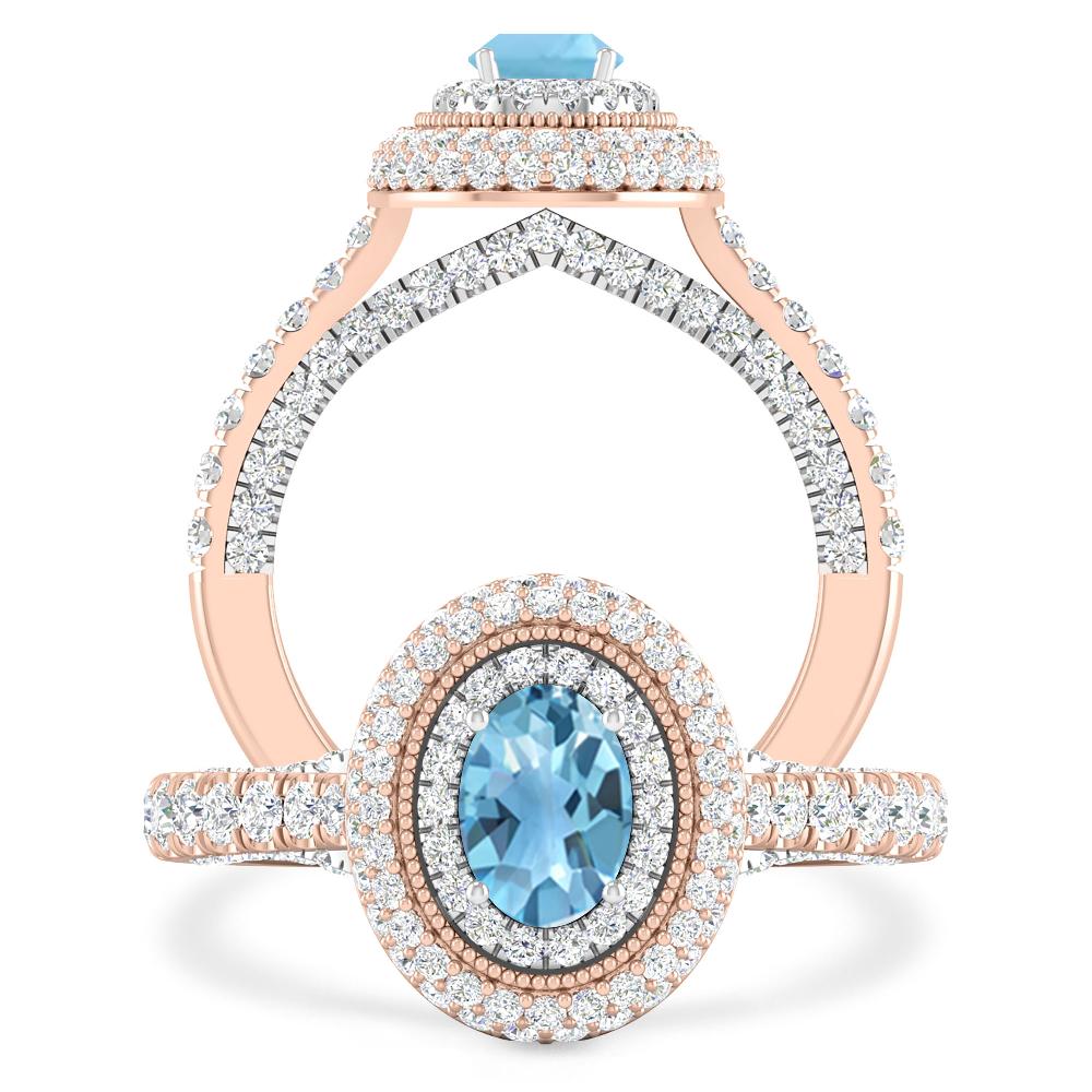 Rose Gold - Blue Topaz