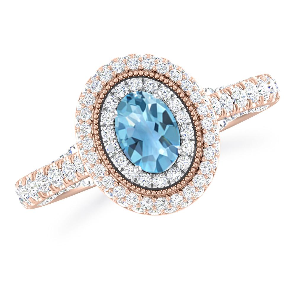 Rose Gold - Blue Topaz