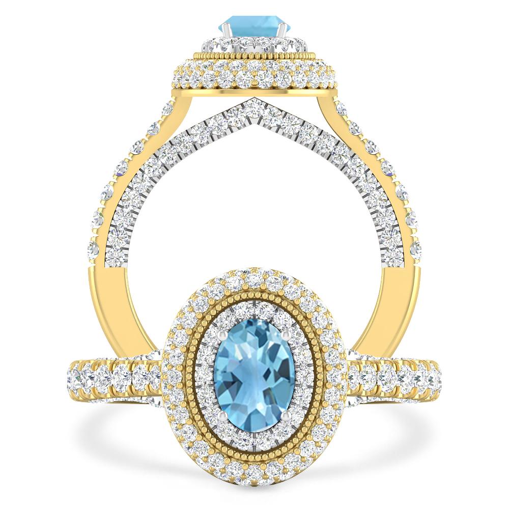 Yellow Gold/White Gold - Blue Topaz