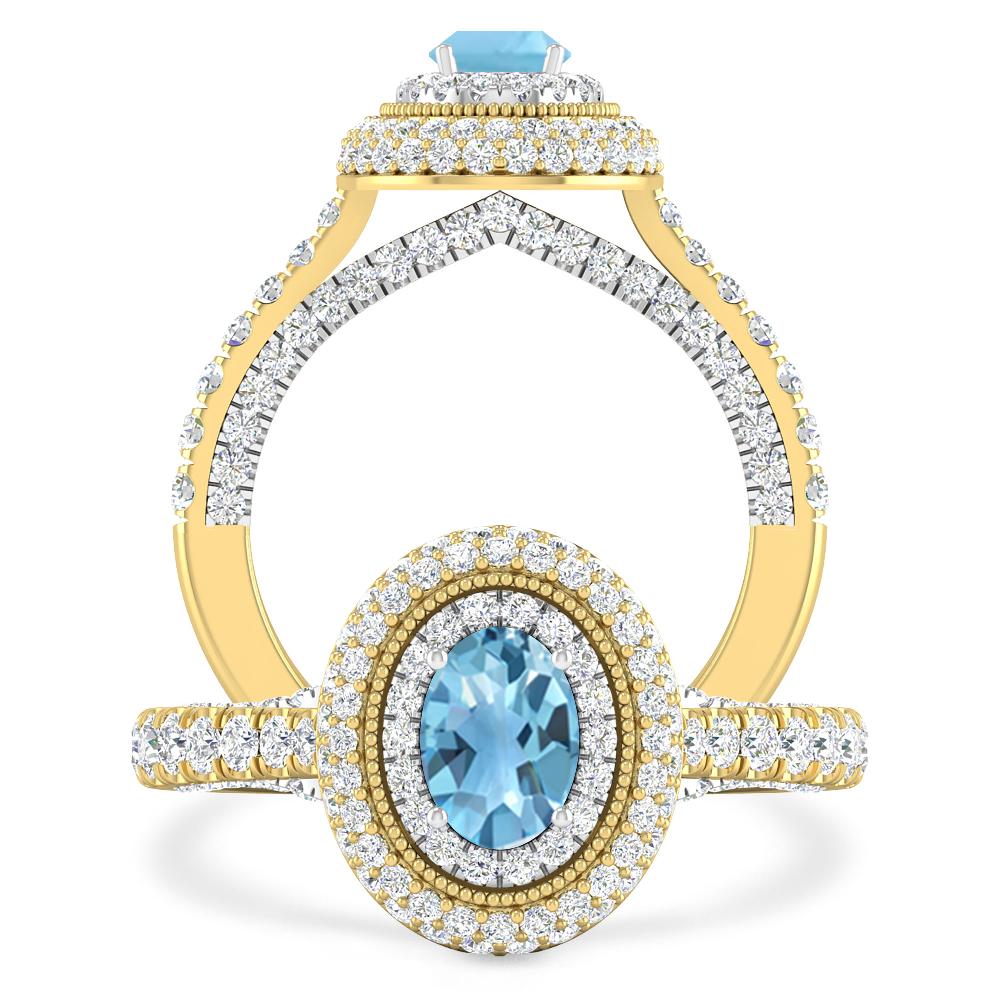 Yellow Gold - Blue Topaz