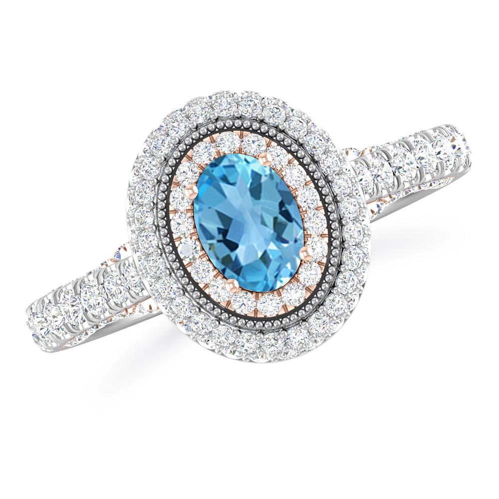 White Gold - Blue Topaz