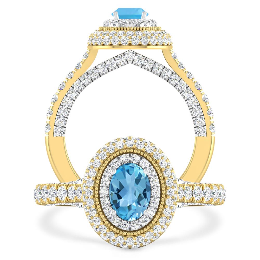 Yellow Gold/White Gold - Blue Topaz