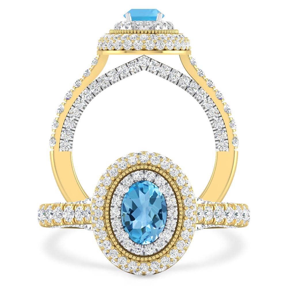 Yellow Gold - Blue Topaz