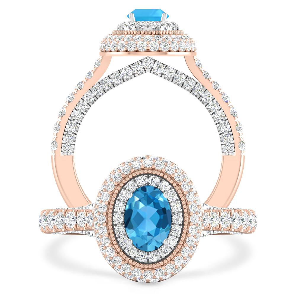 Rose Gold - Blue Topaz