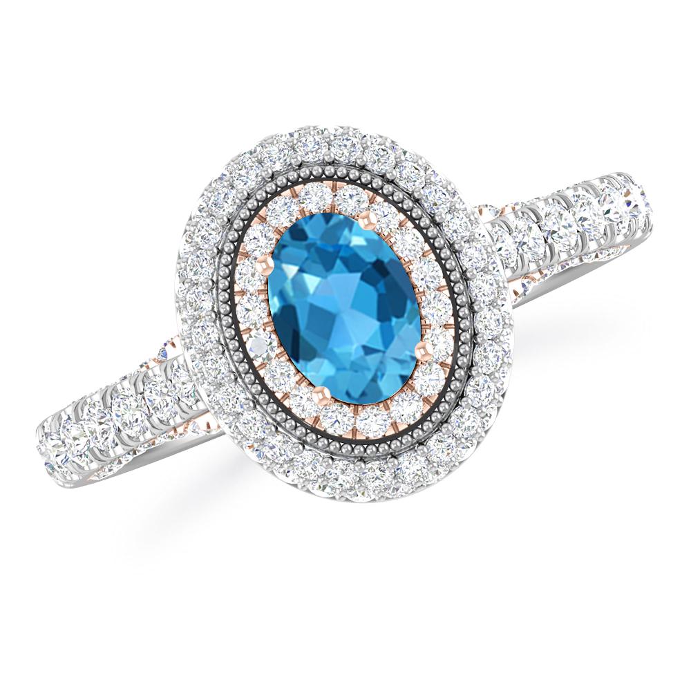 White Gold - Blue Topaz