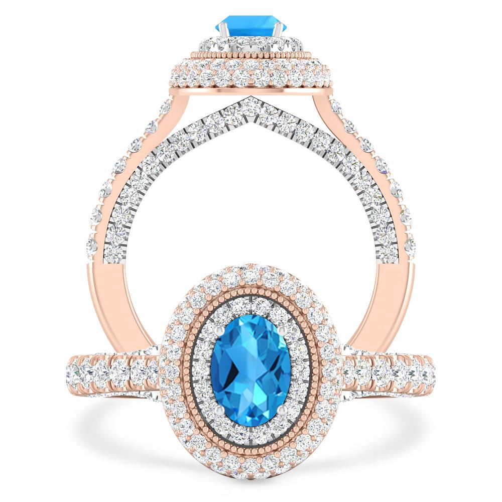 Rose Gold - Blue Topaz