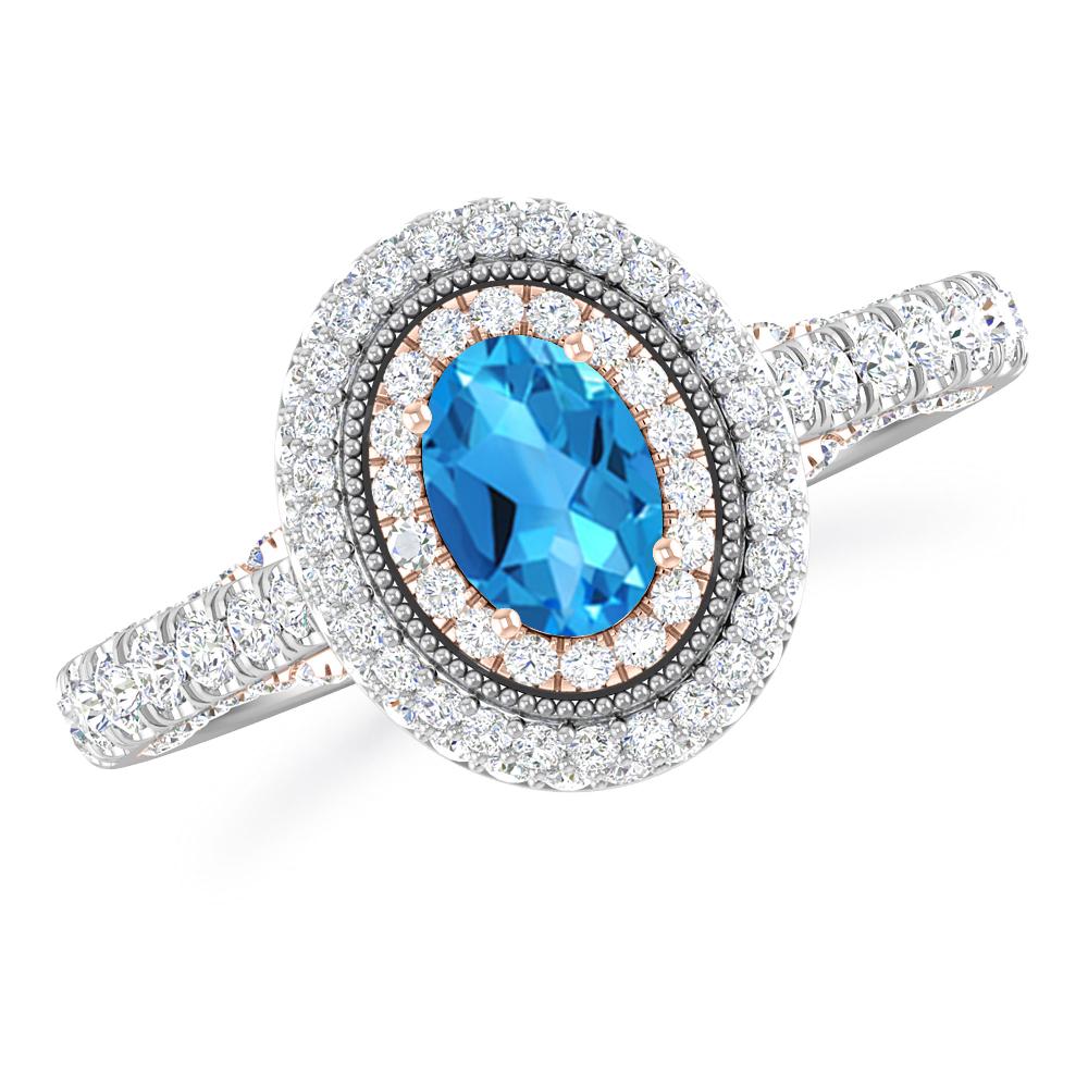 White Gold - Blue Topaz