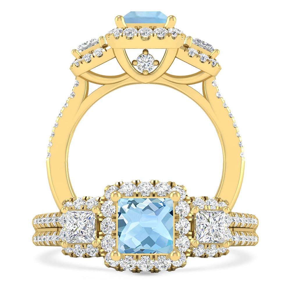 Yellow Gold - Aquamarine