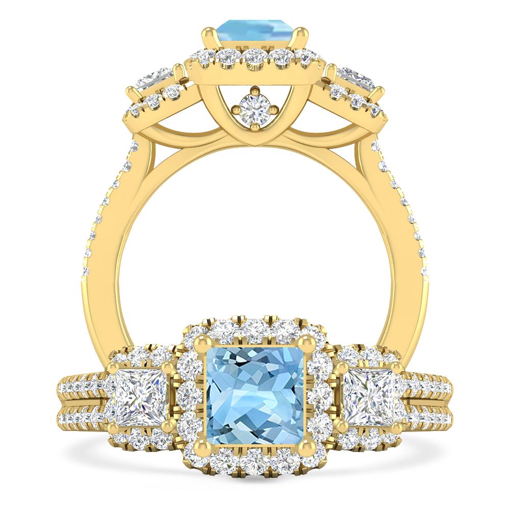 Yellow Gold - Aquamarine