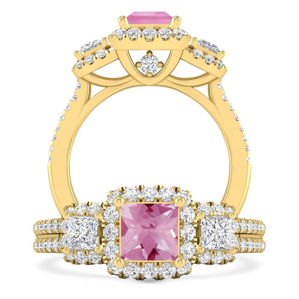 Yellow Gold - Pink Tourmaline