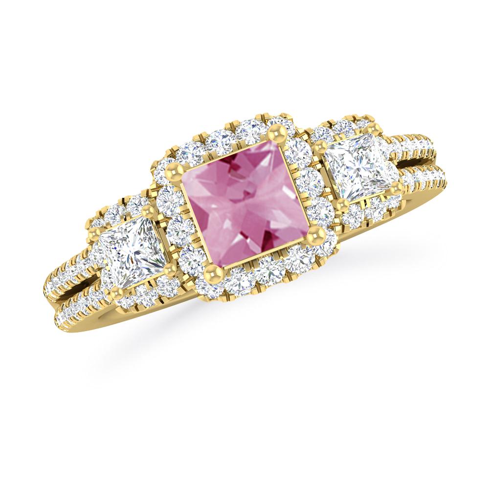 Yellow Gold - Pink Tourmaline