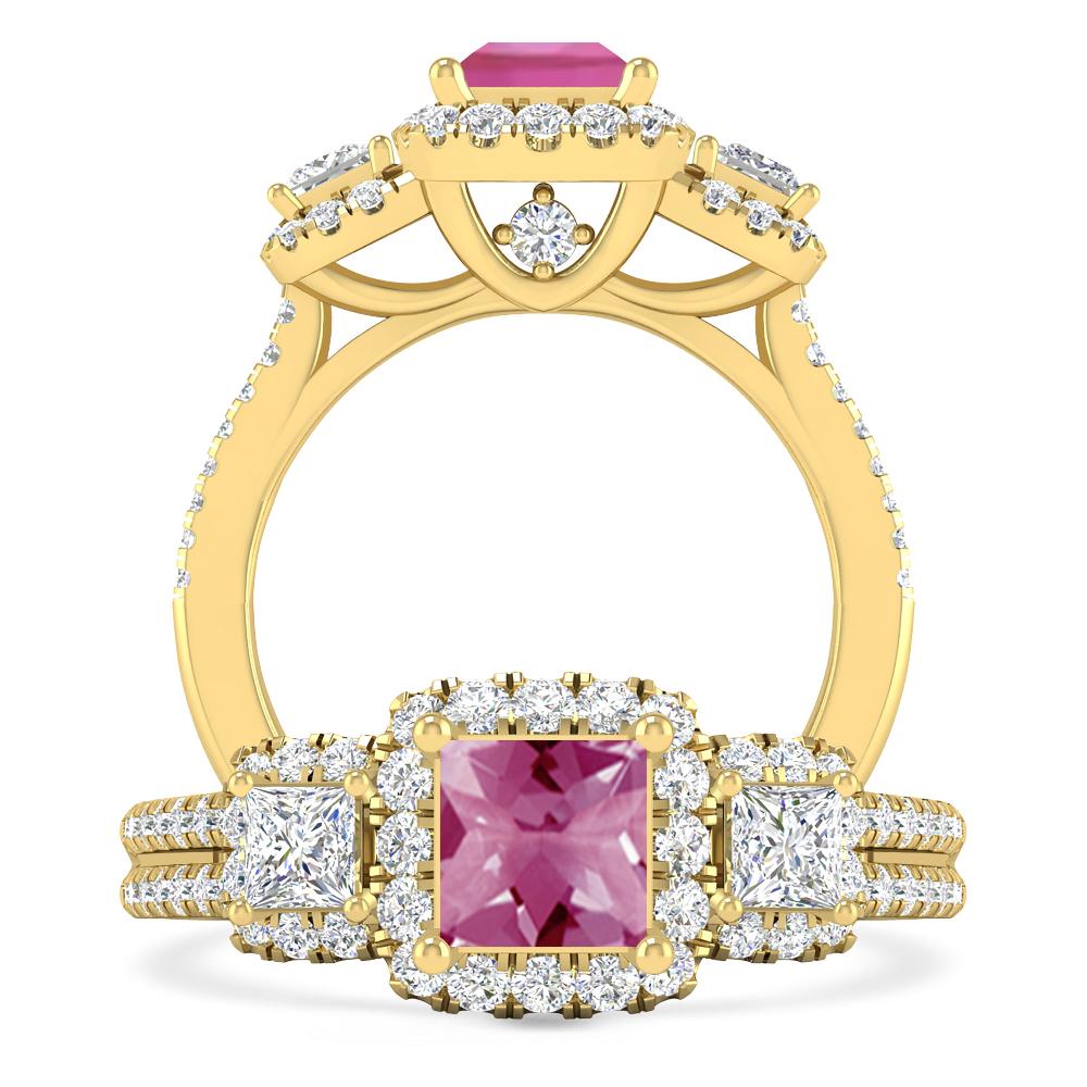 Yellow Gold - Pink Tourmaline