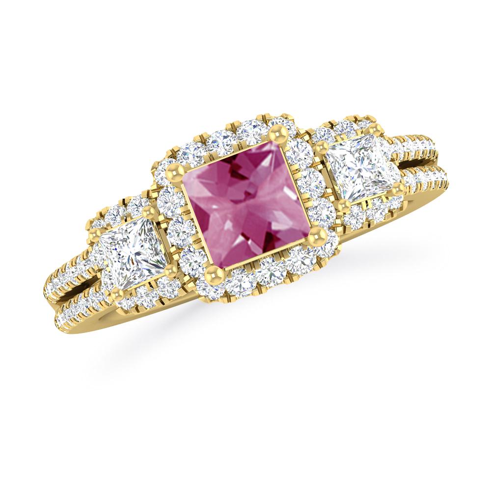 Yellow Gold - Pink Tourmaline