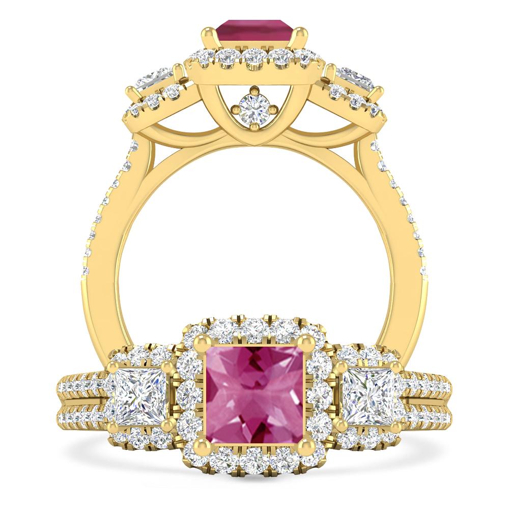 Yellow Gold - Pink Tourmaline