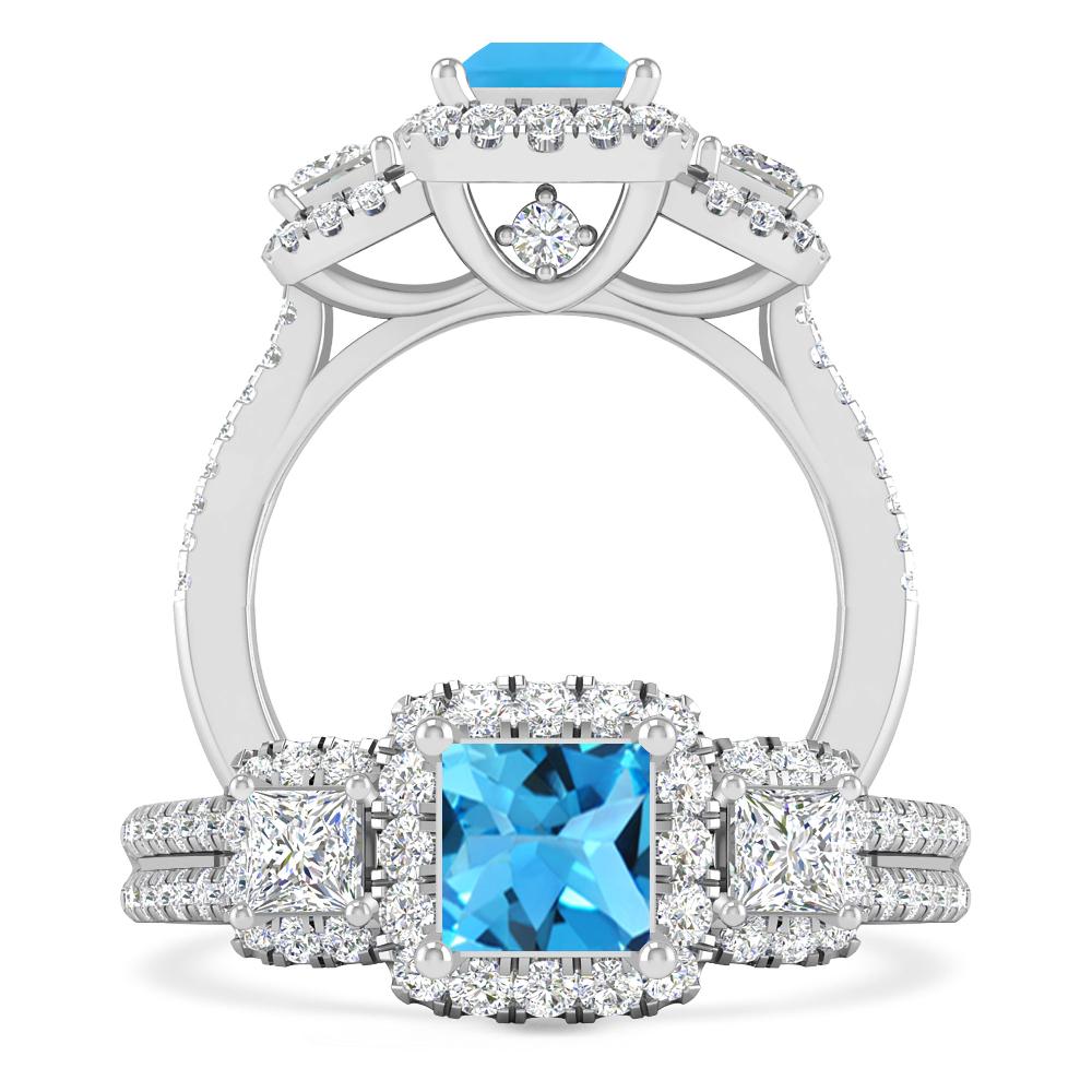 White Gold - Blue Topaz