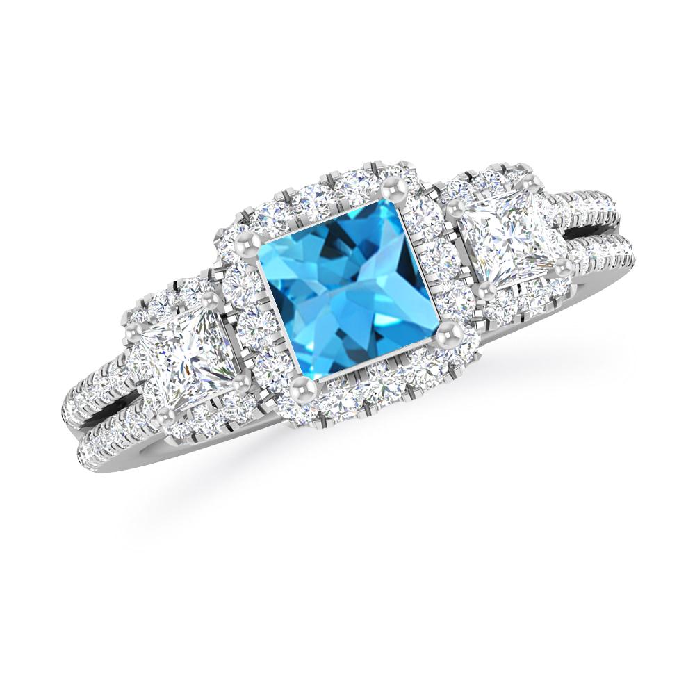 White Gold - Blue Topaz