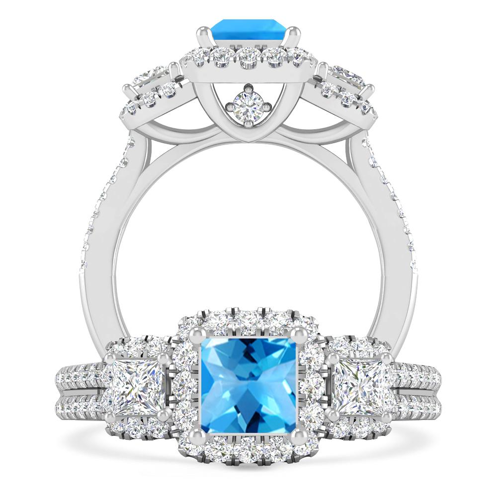 White Gold - Blue Topaz