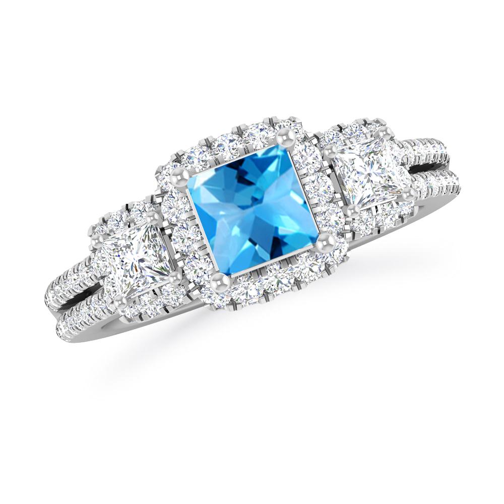 White Gold - Blue Topaz