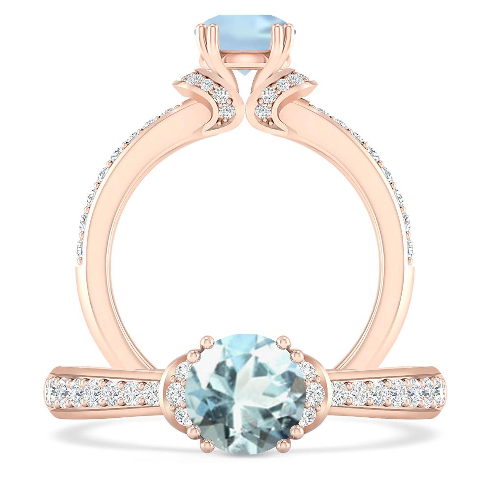 Rose Gold - Aquamarine