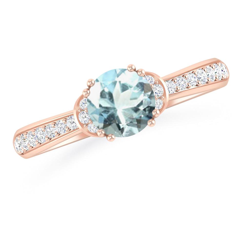 Rose Gold - Aquamarine