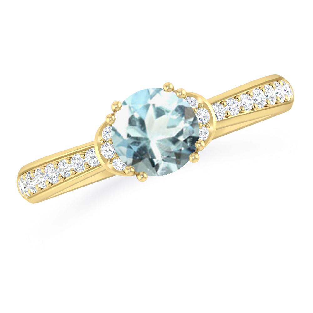 Yellow Gold - Aquamarine