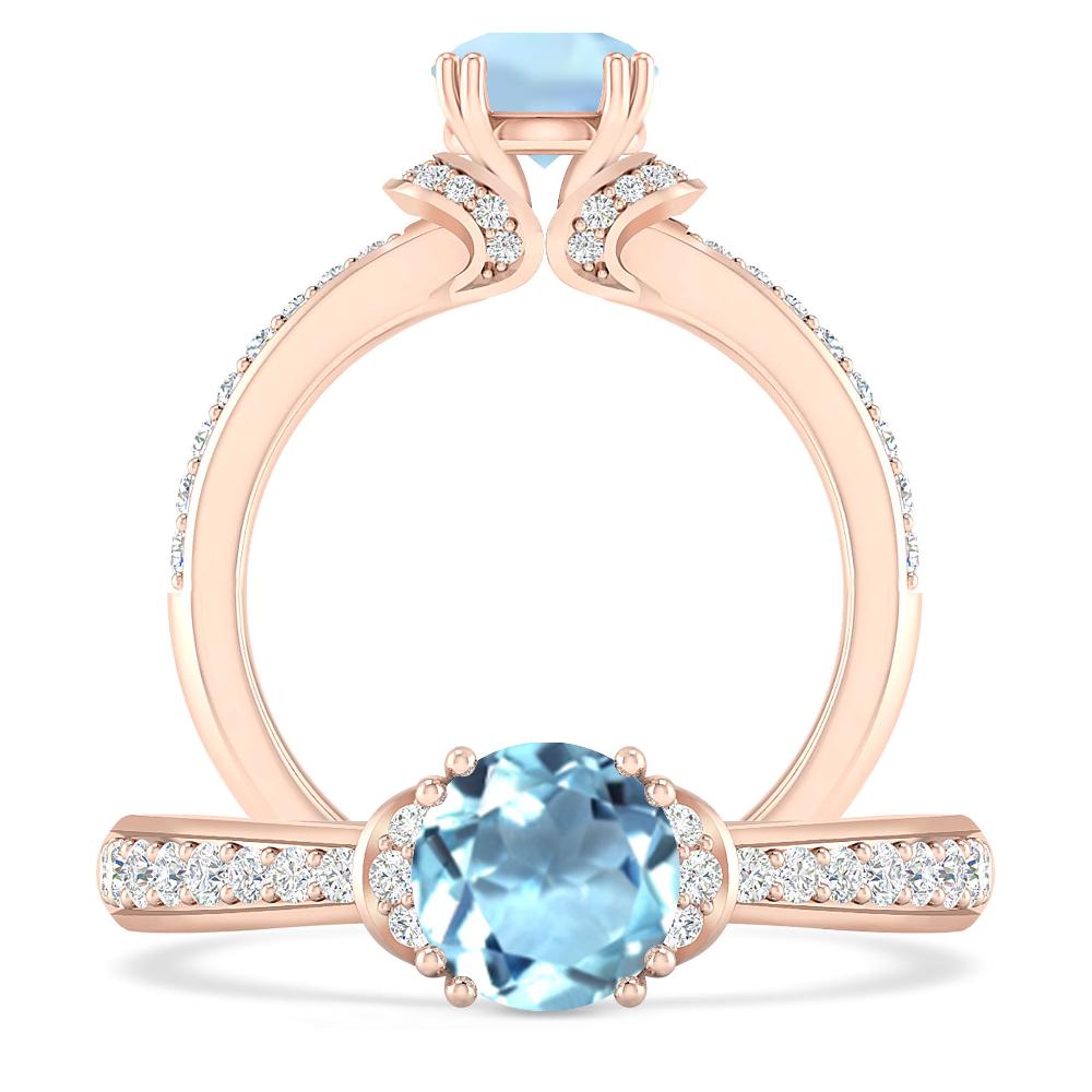 Rose Gold - Aquamarine