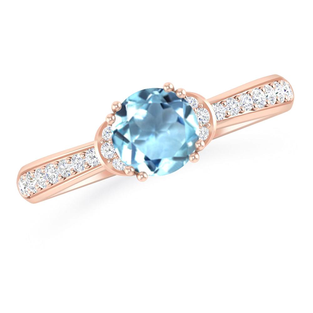 Rose Gold - Aquamarine