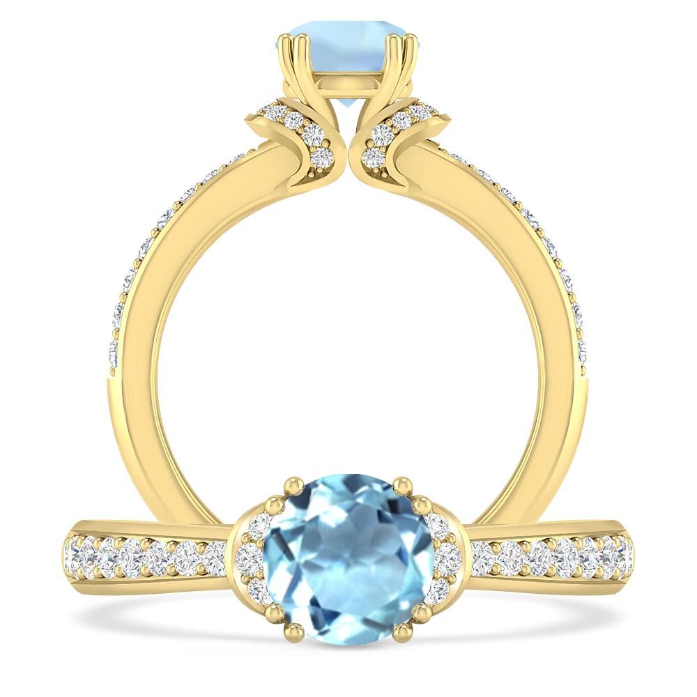 Yellow Gold - Aquamarine