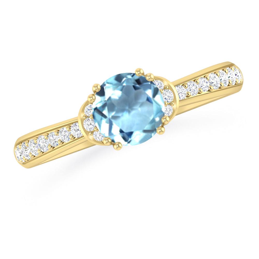 Yellow Gold - Aquamarine