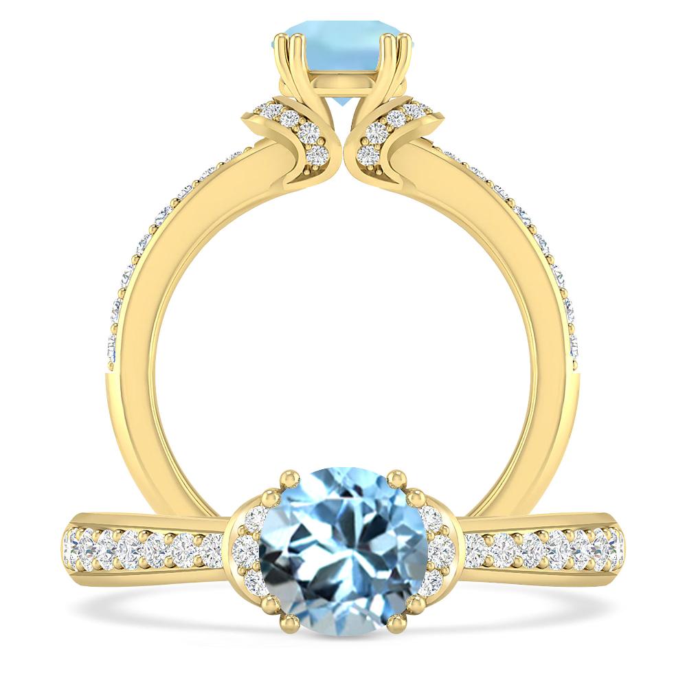 Yellow Gold - Aquamarine