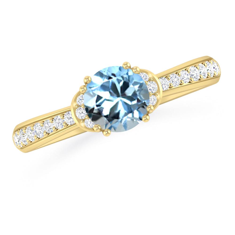 Yellow Gold - Aquamarine