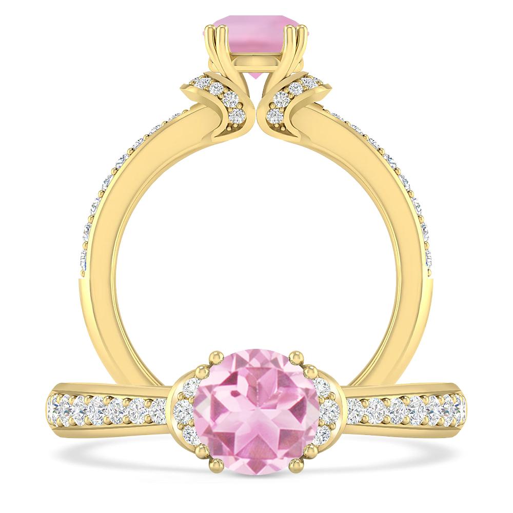 Yellow Gold - Pink Tourmaline