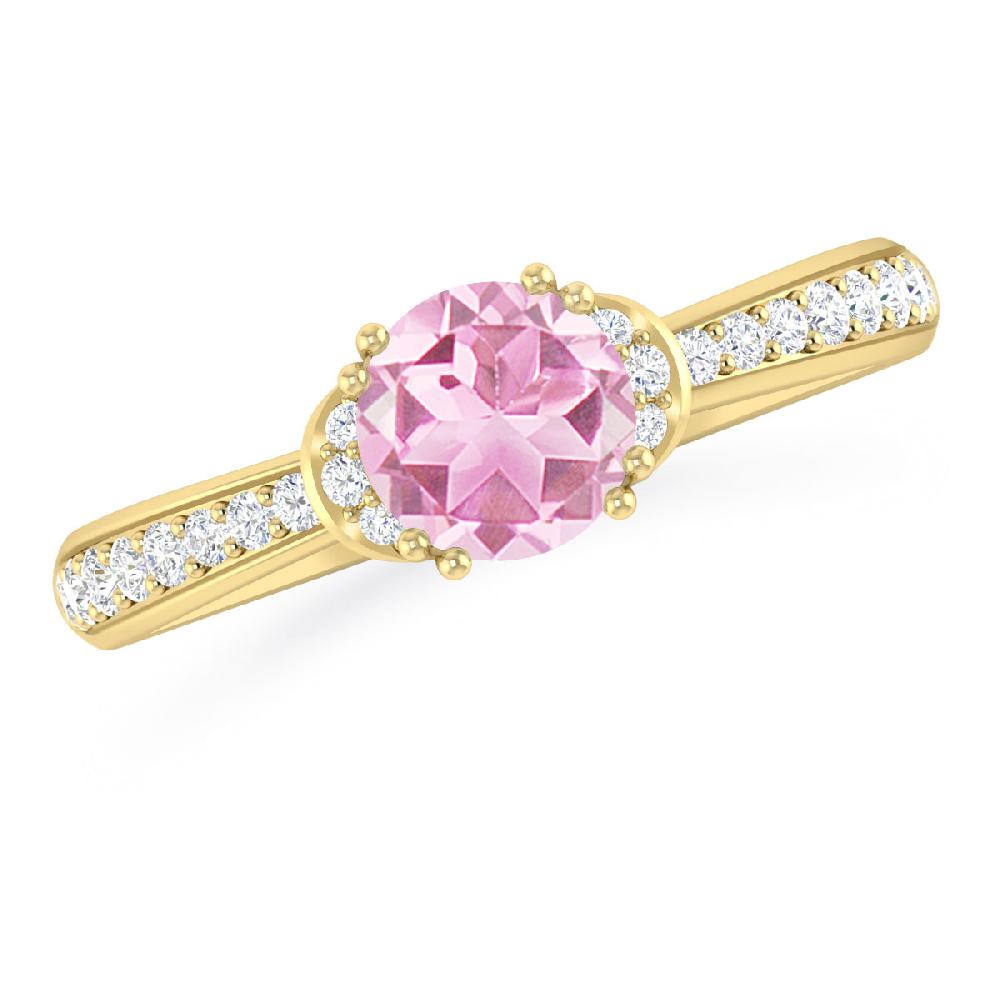 Yellow Gold - Pink Tourmaline