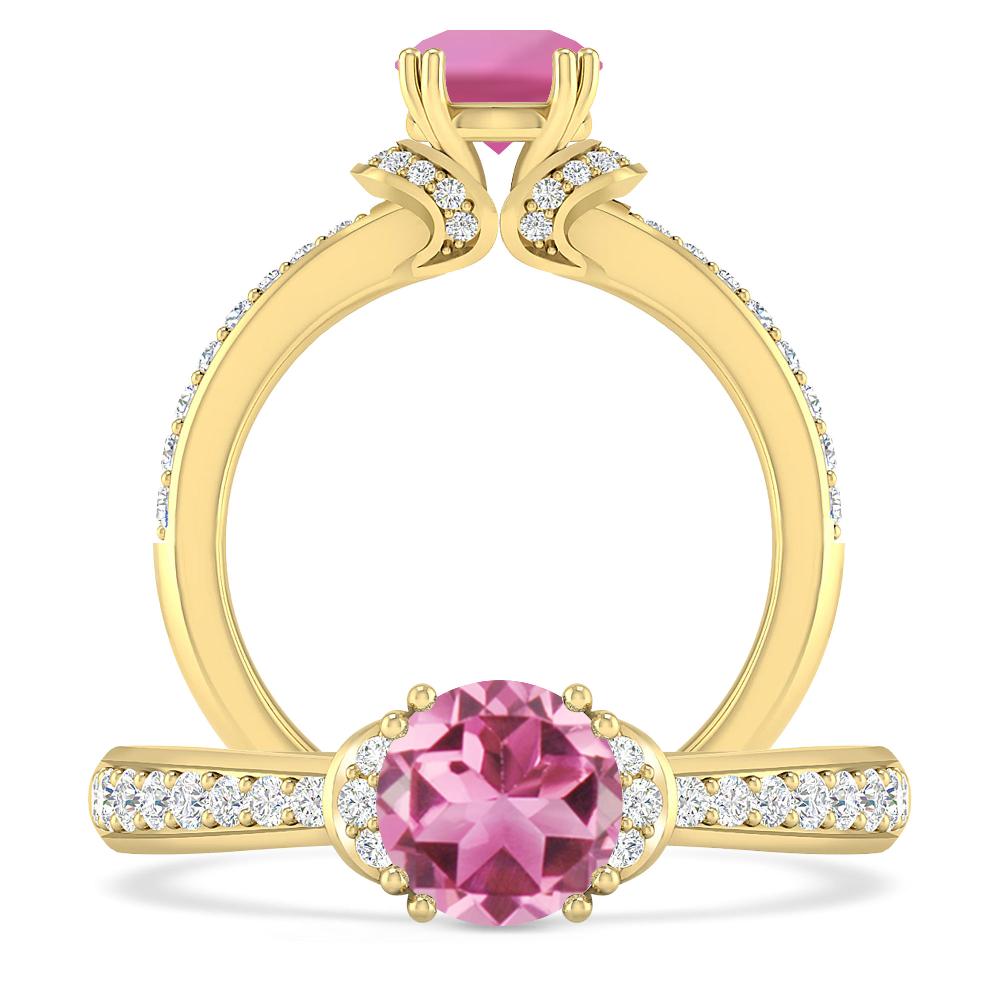 Yellow Gold - Pink Tourmaline