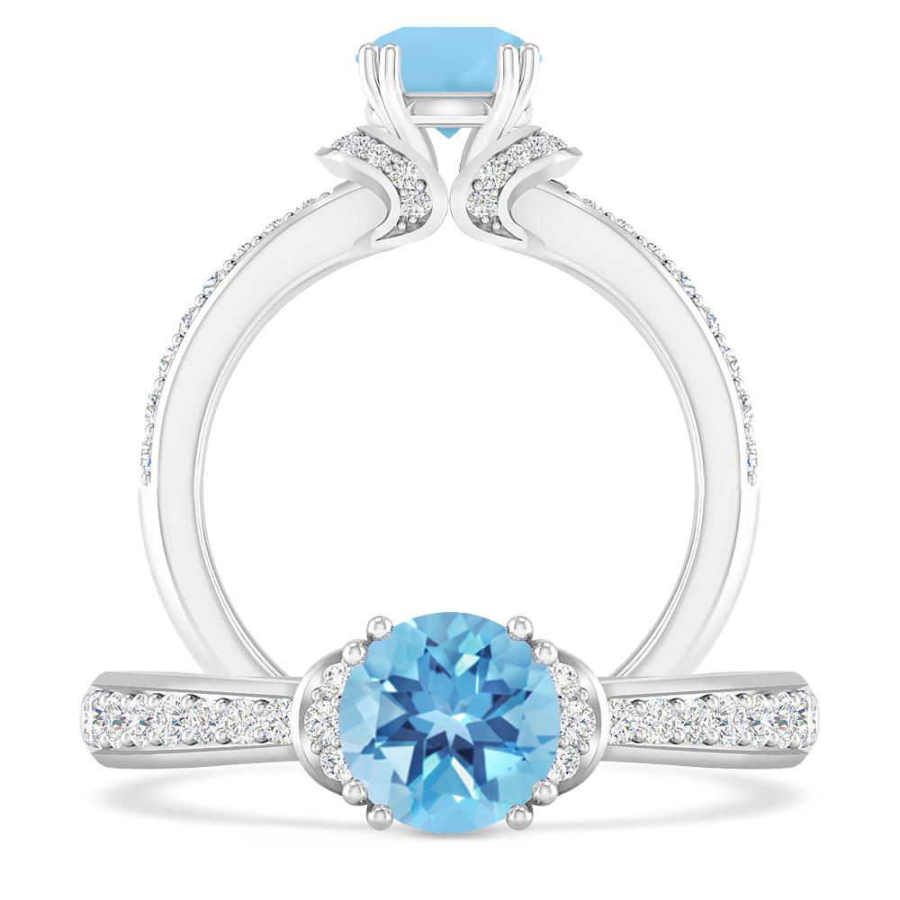 White Gold - Blue Topaz