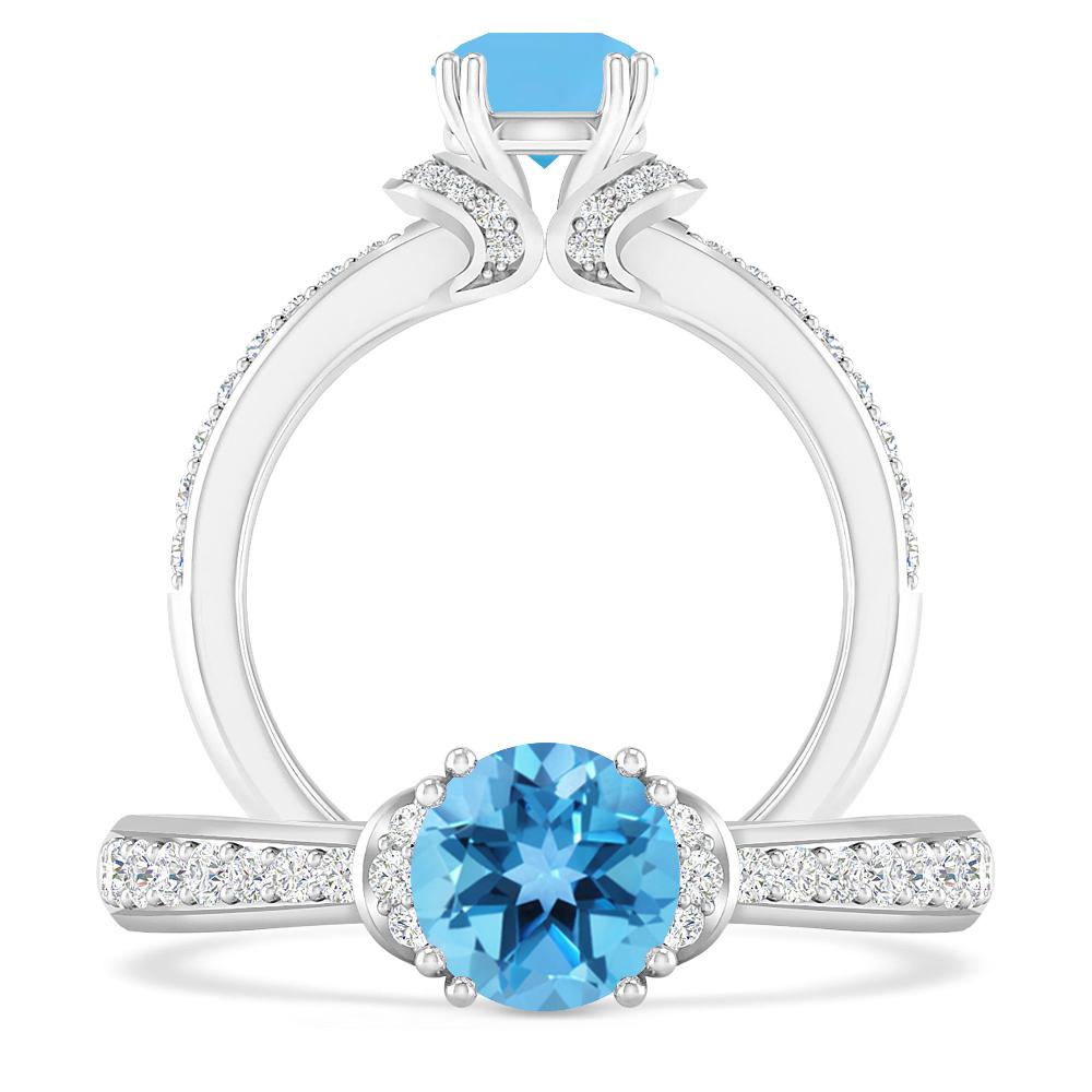 White Gold - Blue Topaz