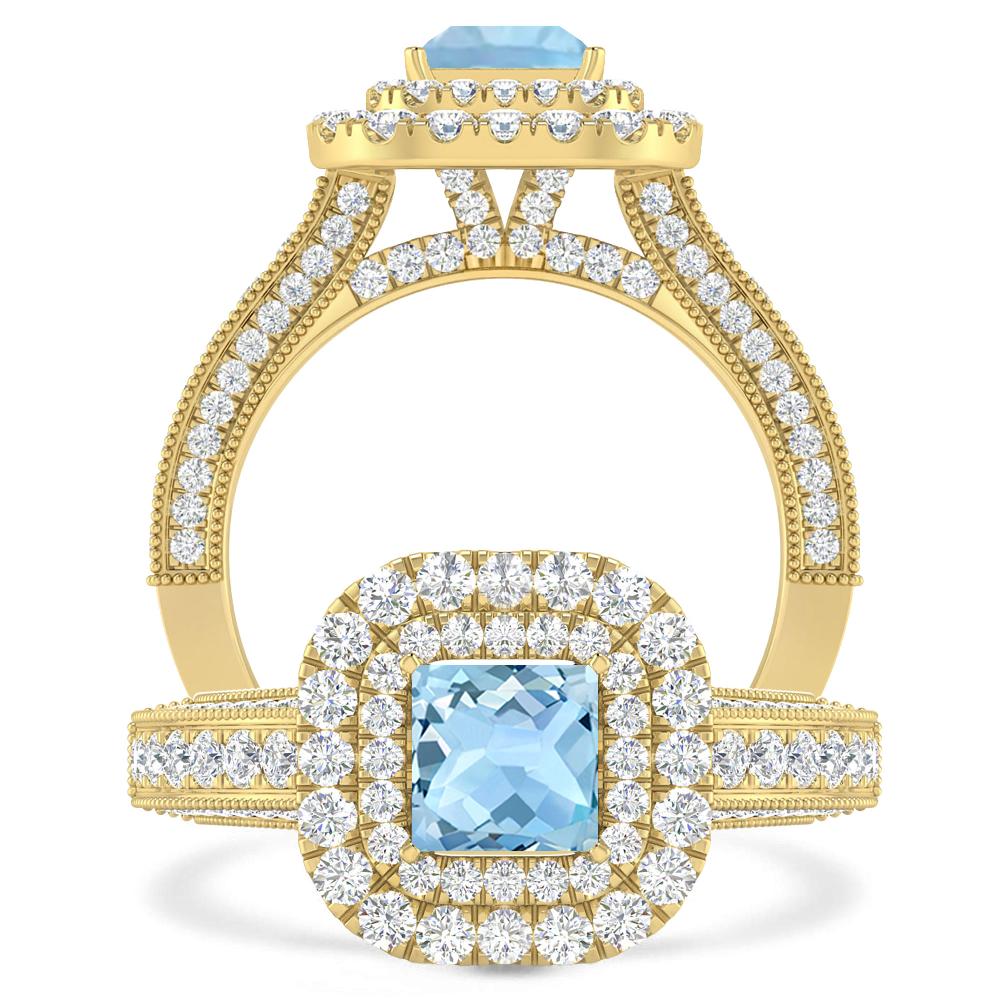 Yellow Gold - Aquamarine