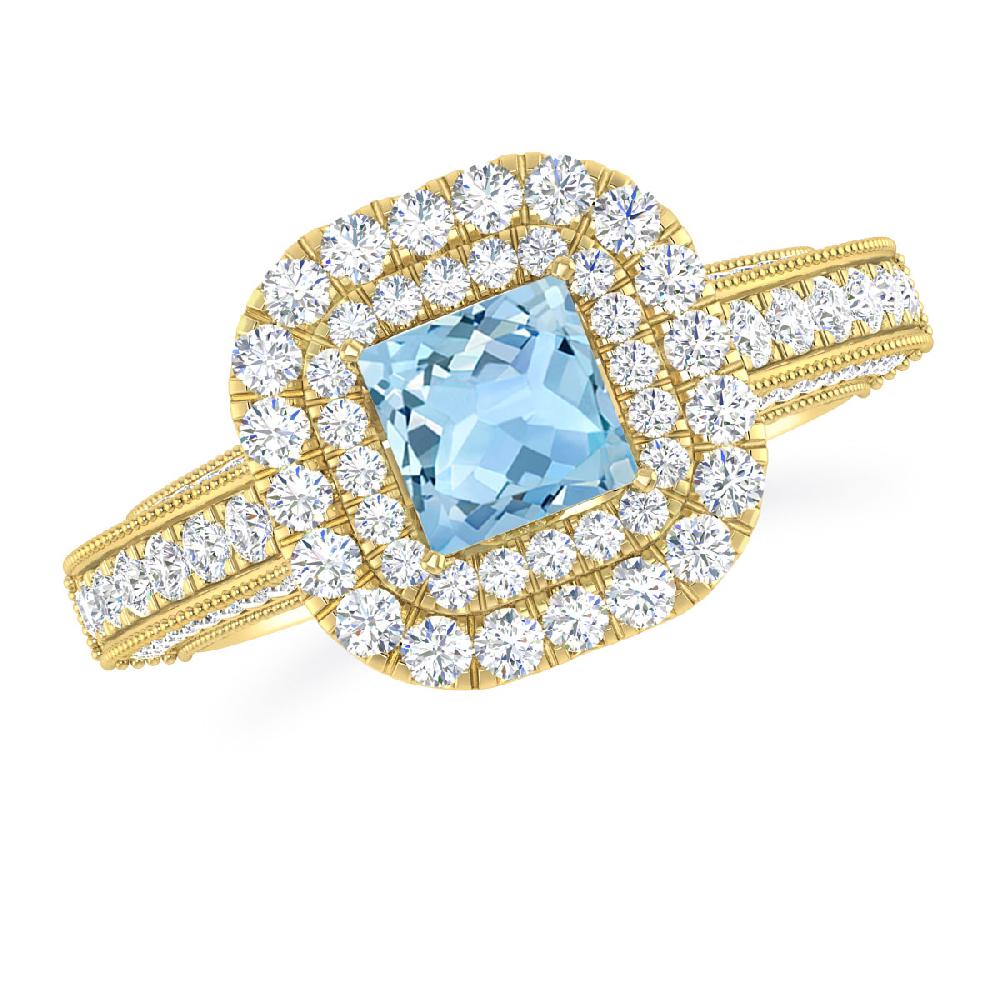 Yellow Gold - Aquamarine