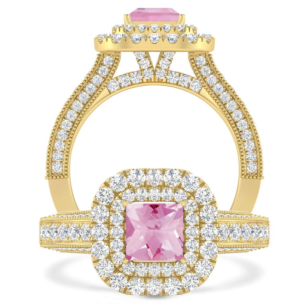 Yellow Gold - Pink Tourmaline