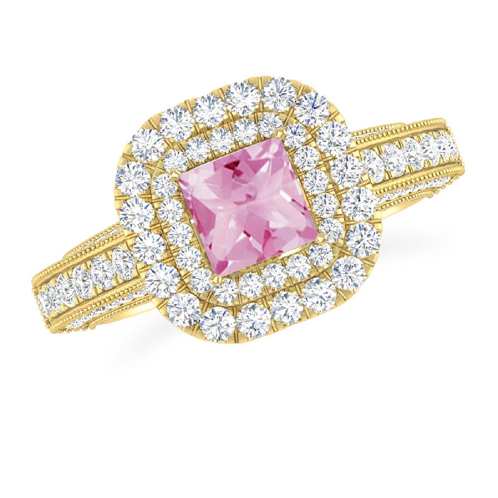 Yellow Gold - Pink Tourmaline