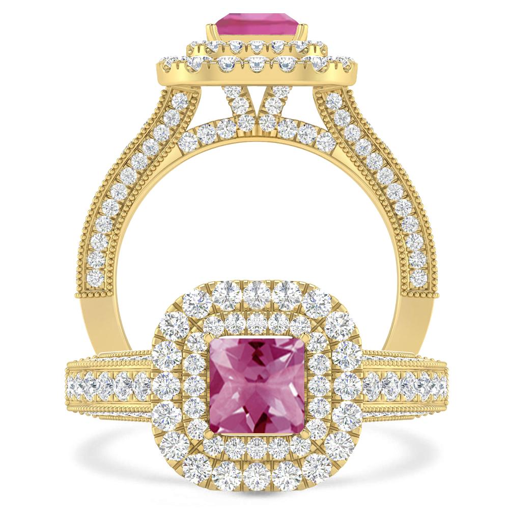 Yellow Gold - Pink Tourmaline