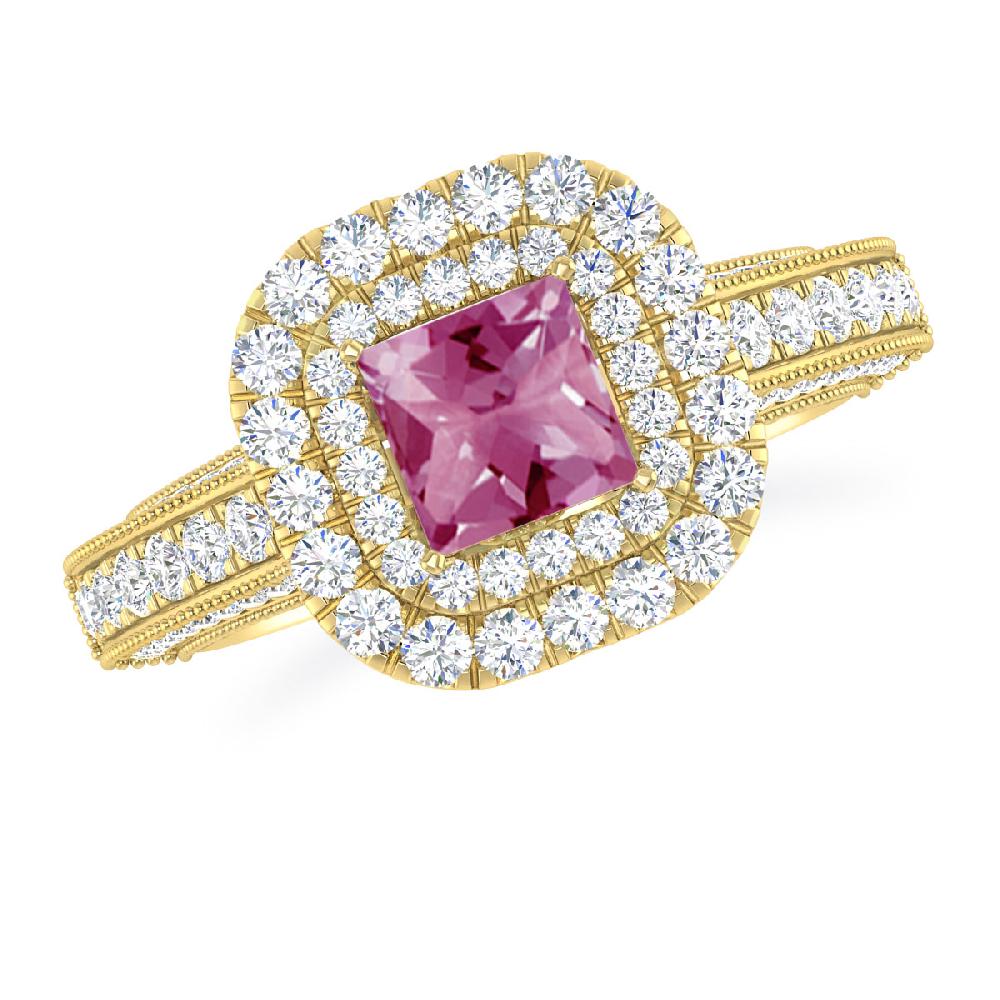 Yellow Gold - Pink Tourmaline