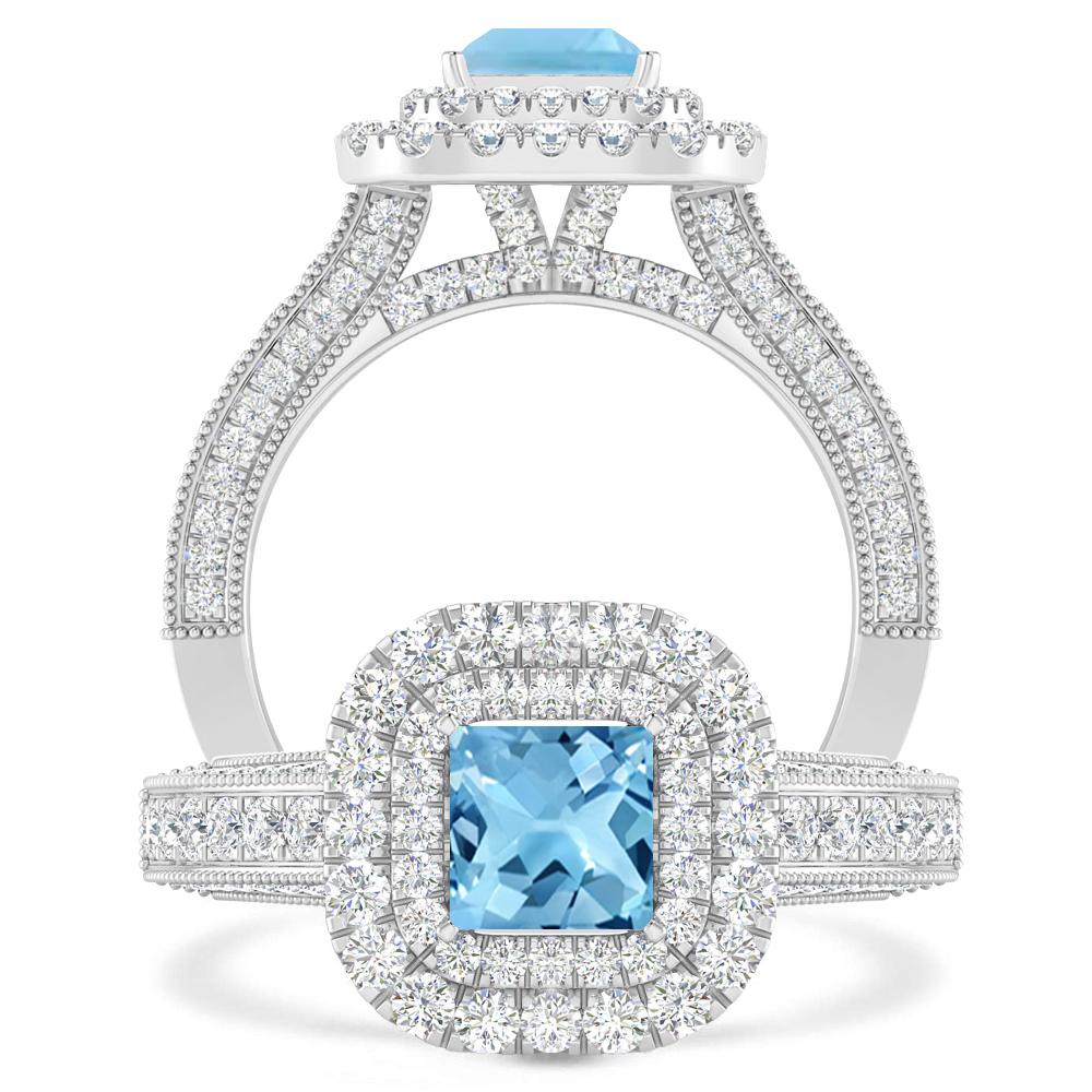 White Gold - Blue Topaz