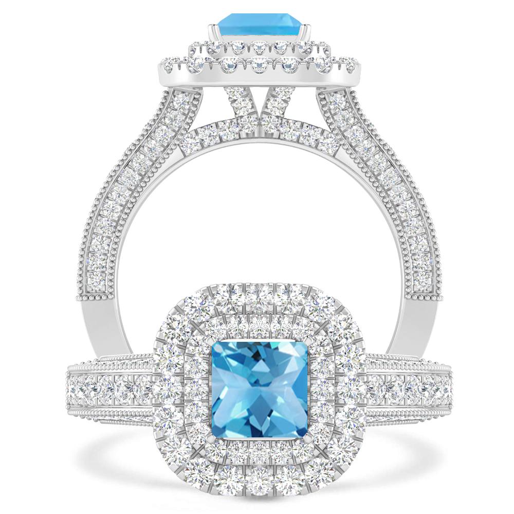 White Gold - Blue Topaz