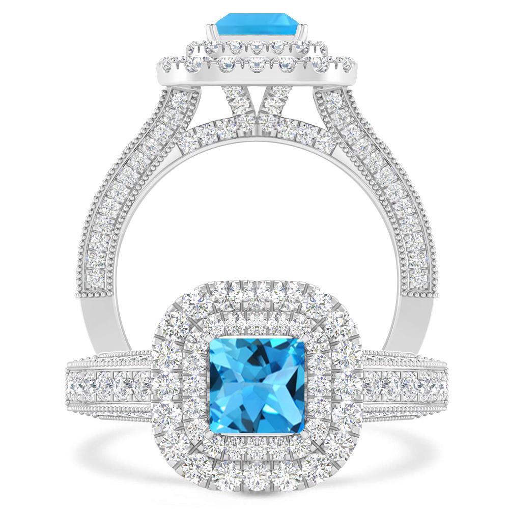 White Gold - Blue Topaz