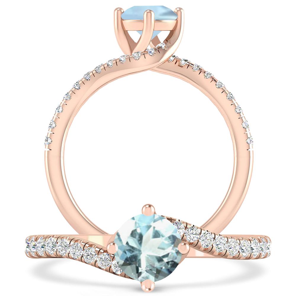 Rose Gold - Aquamarine