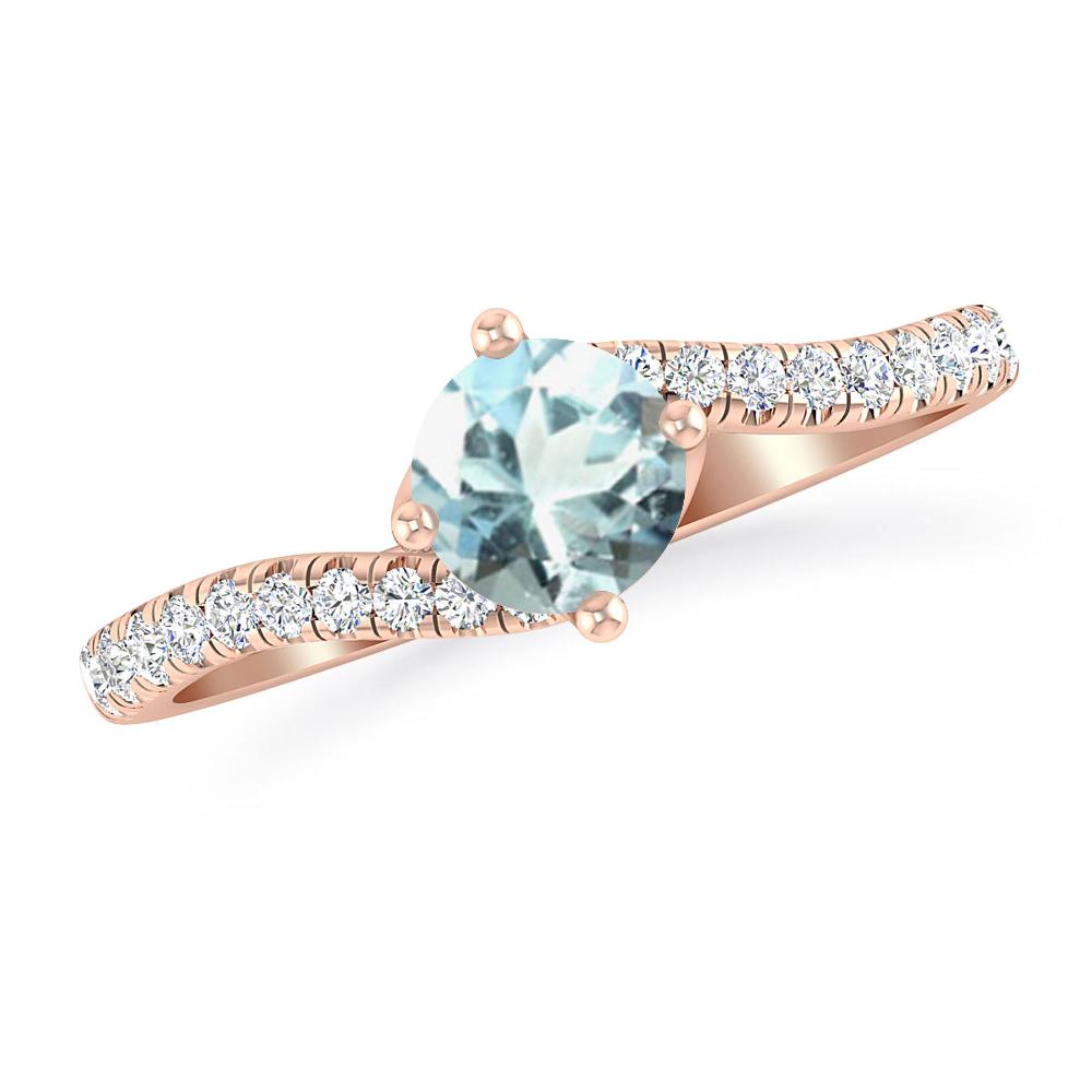 Rose Gold - Aquamarine